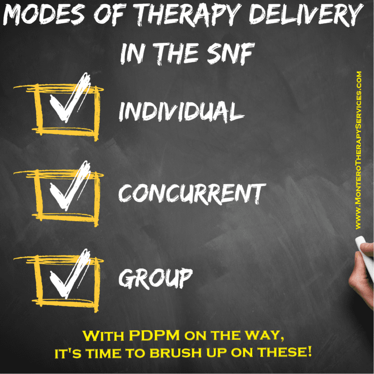 PDPM Is Coming: Do You Know Your Modes?  Individual, Concurrent and Group Therapy in the SNF