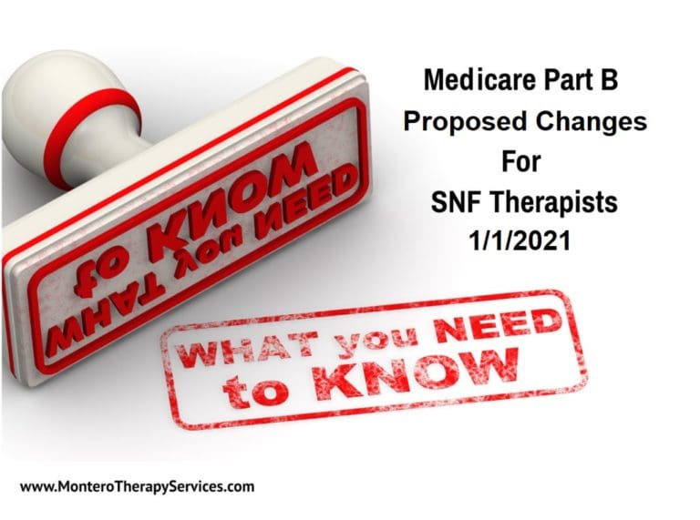 SNF Therapy Professionals Guide to Medicare Part B Changes for 2021