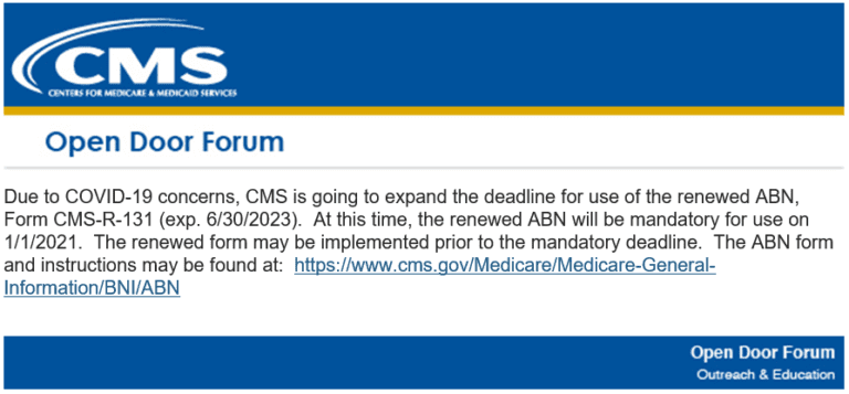 CMS Delays Implementation Due Date For SNF Medicare Part B ABN